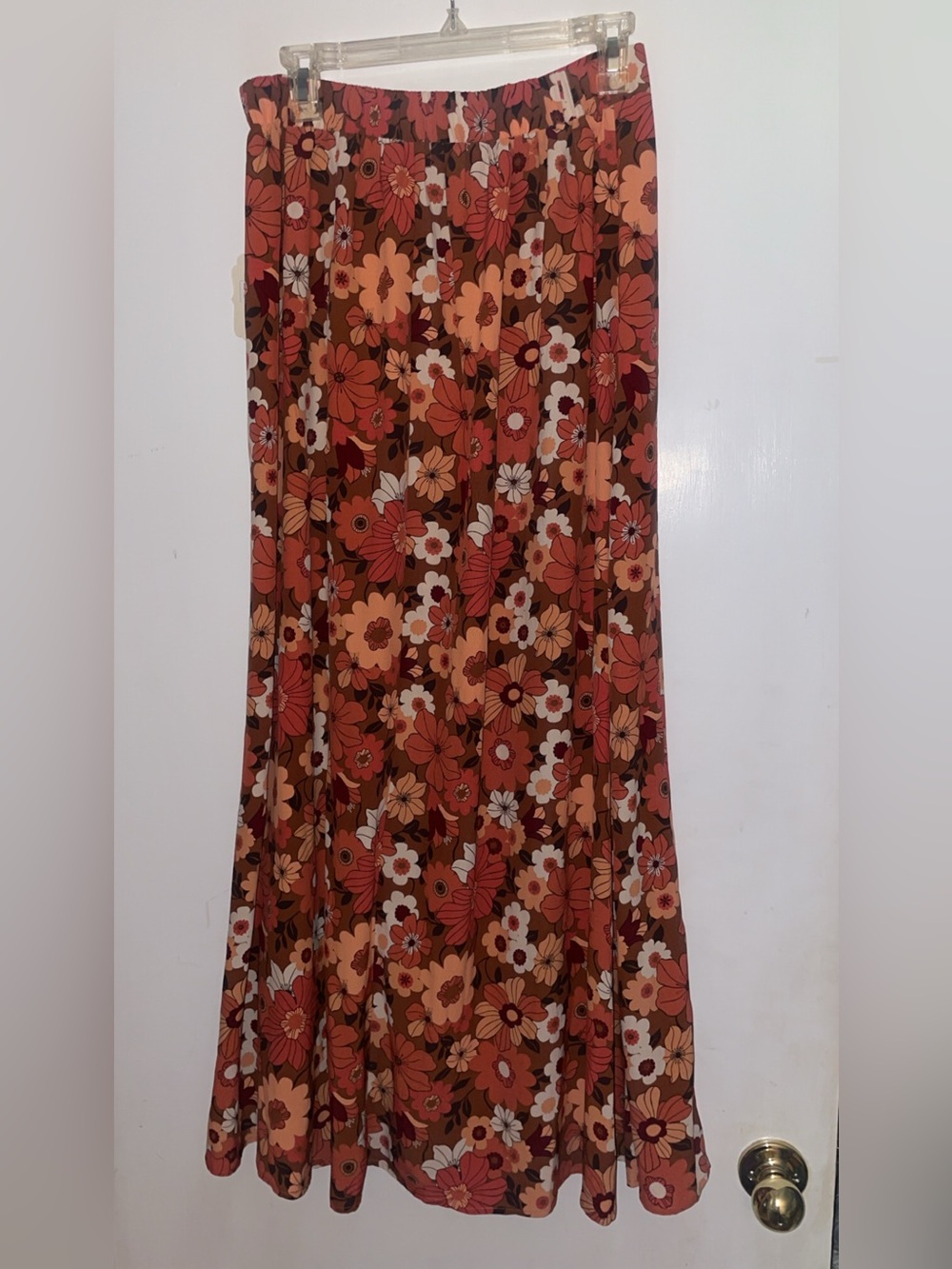 NWT Altar’d State Floral Maxi Skirt in Rust Red and Brown - Picture 5 of 6